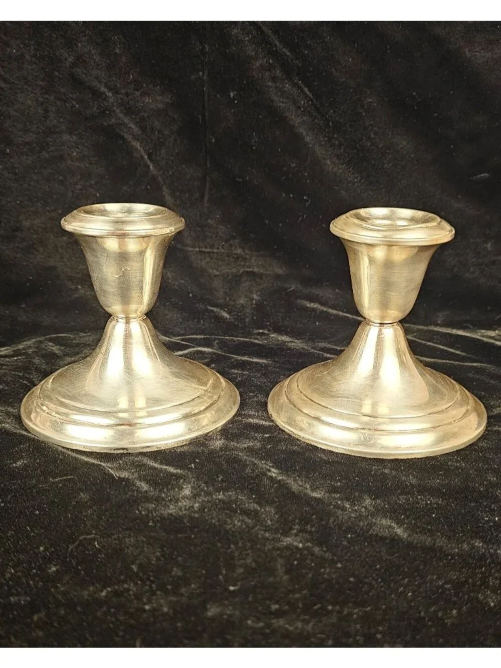 Pair Of Vintage Gorham Weighted Silver Candle Holders